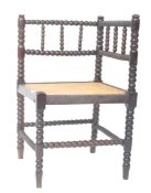 ARTS AND CRAFTS BOBBIN TURNED CORNER CHAIR