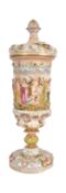 19TH CENTURY ITALIAN CAPODIMONTE LIDDED PROCELAIN URN