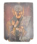 HAND PAINTED RELIGIOUS RUSSIAN ICON DEPICTING PROPHET
