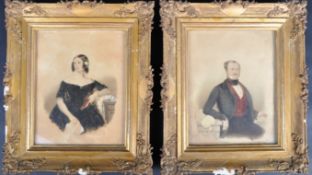 PAIR OF 19TH CENTURY WATERCOLOUR PORTRAITS
