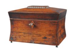 EARLY 19TH CENTURY MAHOGANY TEA CADDY