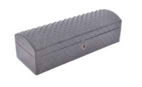 19TH CENTURY ROSEWOOD & CUT STEEL STUDDED GLOVE BOX