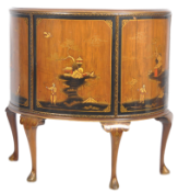 ART DECO CHINOISERIE BOW FRONTED DEMI LUNE CABINET