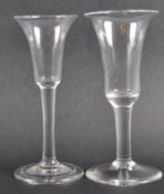TWO 18TH CENTURY GEORGE III PLAIN STEM WINE GLASS