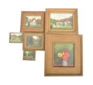 COLLECTION OF MID CENTURY STILL LIFE / LANDSCAPE WATERCOLIRUS