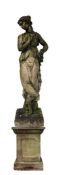 LARGE 19TH CENTURY CLASSICAL MAIDEN GARDEN STATUE