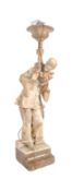 20TH CENTURY MARBLE TORCHERE PIERROT STATUE