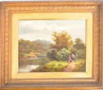 HENRY HARRIS OIL ON CANVAS LANDSCAPE SCENE