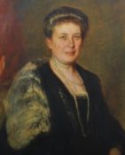 HERMANN TOGGLER (1878-1939) - OIL PORTRAIT OF LADY DEMELAYER