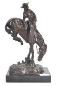 AFTER REMINGTON - BRONZE AMERICAN HORSE STATUE