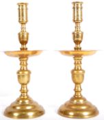 PAIR OF 18TH CENTURY DUTCH BRASS CANDLESTICKS