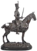 19TH CENTURY BRONZE NAPOLEONIC FIGURE ON MARBLE BASE