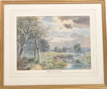 LLOYD - MOONLIGHT ON HAMPSTEAD HEATH WATERCOLOUR PAINTING