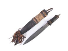 19TH CENTURY TRIBAL LEATHER CLAD SUDANESE DAGGER