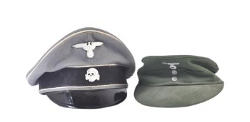 TWO SECOND WORLD WAR GERMAN THIRD REICH REPLICA UNIFORM CAPS