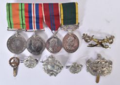 WWII SECOND WORLD WAR MEDALS & CAP BADGES