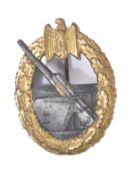 WWII SECOND WORLD WAR GERMAN KRIEGSMARINE COASTAL ARTILLERY BADGE