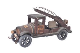 VINTAGE SCRATCH BUILT WOODEN MODEL FIRE ENGINE