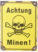 WWII SECOND WORLD WAR GERMAN THIRD REICH MINE SIGN