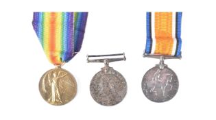WWI MEDAL DUO & WWII DEFENCE MEDAL - SOUTH STAFFORDSHIRE REG
