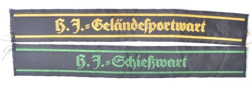 TWO WWII SECOND WORLD WAR GERMAN SPORTS CUFF TITLES