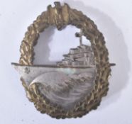 WWII SECOND WORLD WAR KRIEGSMARINE DESTROYER BADGE