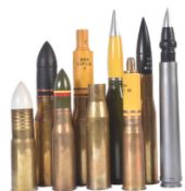 COLLECTION OF ASSORTED ARTILLERY SHELLS & PROJECTILES