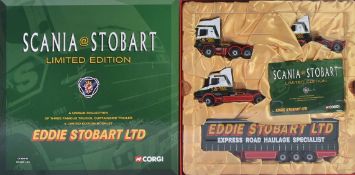 ORIGINAL BOXED CORGI EDDIE STOBART SCANIA DIECAST BOXSET