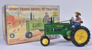 FRANKLIN MINT JOHN DEERE TIN PLATE & DIECAST MODEL TRACTOR