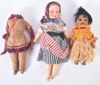 COLLECTION OF SMALL VINTAGE GERMAN BISQUE HEADED DOLLS