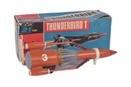 TWO VINTAGE JR21 ROSENTHAL THUNDERBIRDS FRICTION MOTOR MODELS