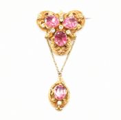 VICTORIAN GOLD ROCK CRYSTAL PENDANT BROOCH