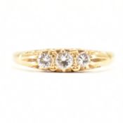 HALLMARKED 18CT GOLD & DIAMOND THREE STONE RING