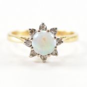 HALLMARKED 18CT GOLD OPAL & DIAMOND RING