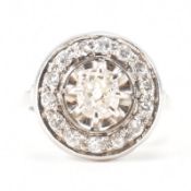 FRENCH ART DECO DIAMOND TARGET RING