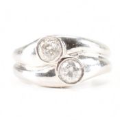 HALLMARKED 9CT WHITE GOLD & CZ RING