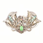 ART NOUVEAU STONE SET BELT BUCKLE