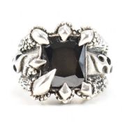 SILVER & HEMATITE DRAGON CLAW RING