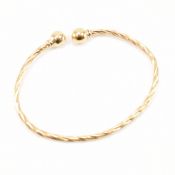 HALLMARKED 9CT GOLD TORQUE BANGLE BRACELET