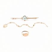 ASSORTMENT OF VINTAGE 9CT GOLD JEWELLERY