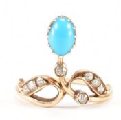 EDWARDIAN GOLD DIAMOND & TURQUOISE RING