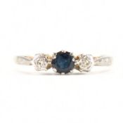 VINTAGE 18CT GOLD PLATINUM SPINEL & DIAMOND RING