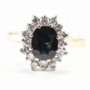 HALLMARKED 18CT GOLD SAPPHIRE & DIAMOND RING