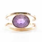 HALLMARKED 9CT GOLD & AMETHYST RING