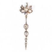 GEORGIAN SILVER GOLD & DIAMOND PENDANT