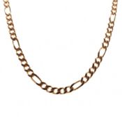 HALLMARKED 9CT GOLD FIGARO LINK CHAIN