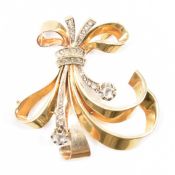 FRENCH 18CT GOLD & DIAMOND SPRAY BROOCH PIN