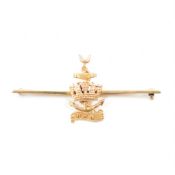 MID CENTURY W. R. N. S GOLD BROOCH