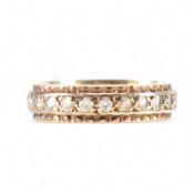 HALLMARKED 9CT GOLD & WHITE STONE ETERNITY RING