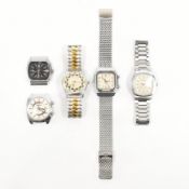 FIVE VINTAGE POLJOT WRIST WATCHES